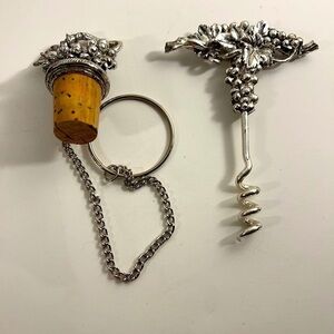 Silver Arthur Court corkscrew and bottle stop